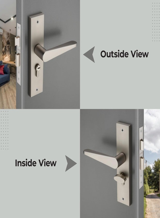 LAPO طقم قفل باب نقر من لابو - قفل باب رئيسي شديد التحمل مع مفاتيح، أسطوانة 60 مم، جسم قفل 45 × 45 مم، قفل بمقبض للمنزل والمكتب وغرفة النوم والفندق (لمسة نهائية ساتان غير لامعة، ضمان 3 سنوات) Cy-162 - Image 3